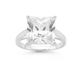 Silver 10mm Square Cubic Zirconia Solitaire Ring