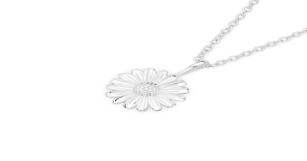 Silver 10mm Sunflower Pendant Prouds