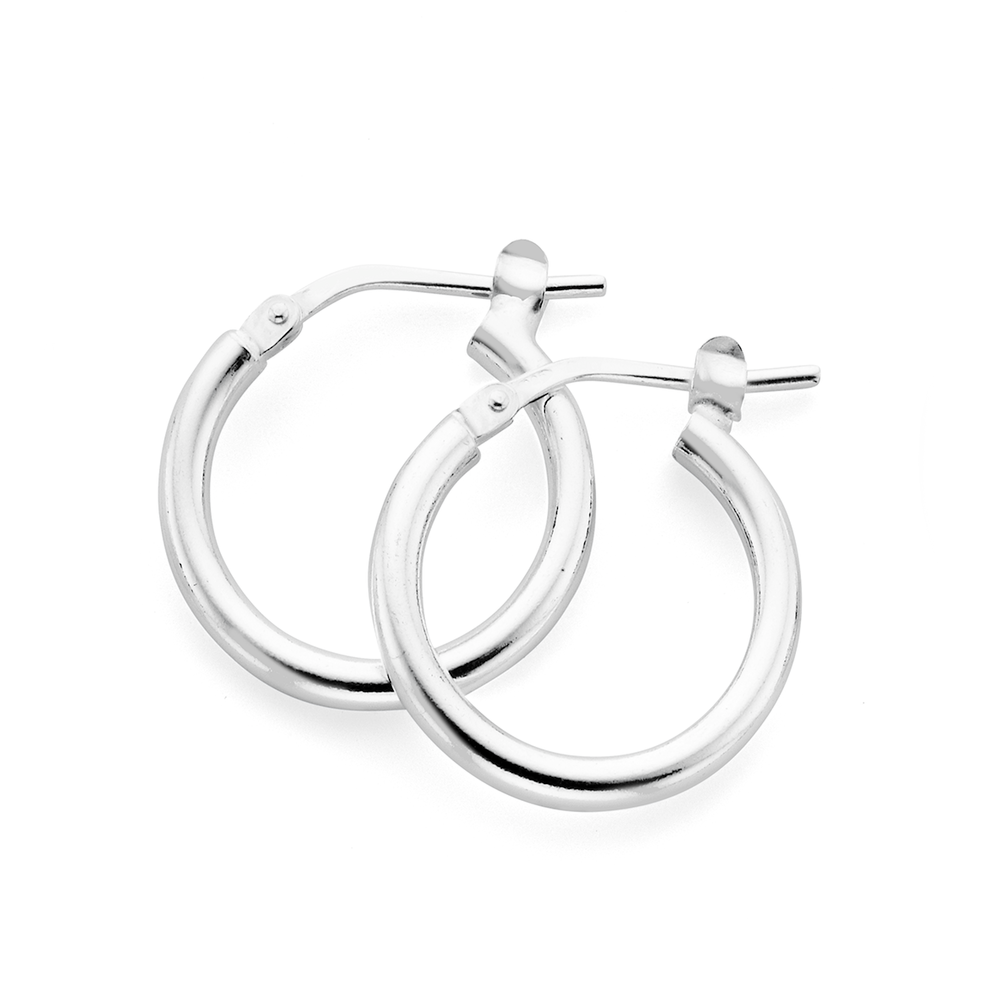 Ladies silver shop hoop earrings