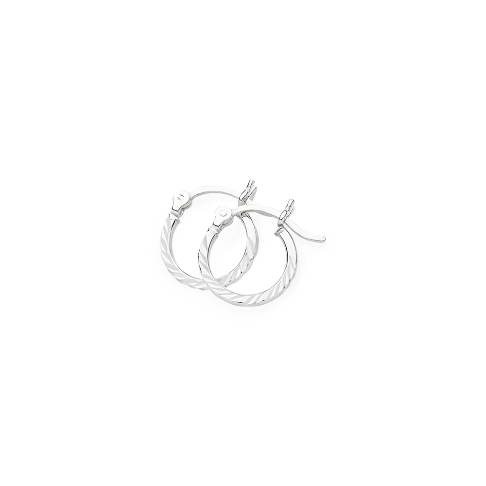 Silver 1.5x13mm Square Tube Hoop Earrings