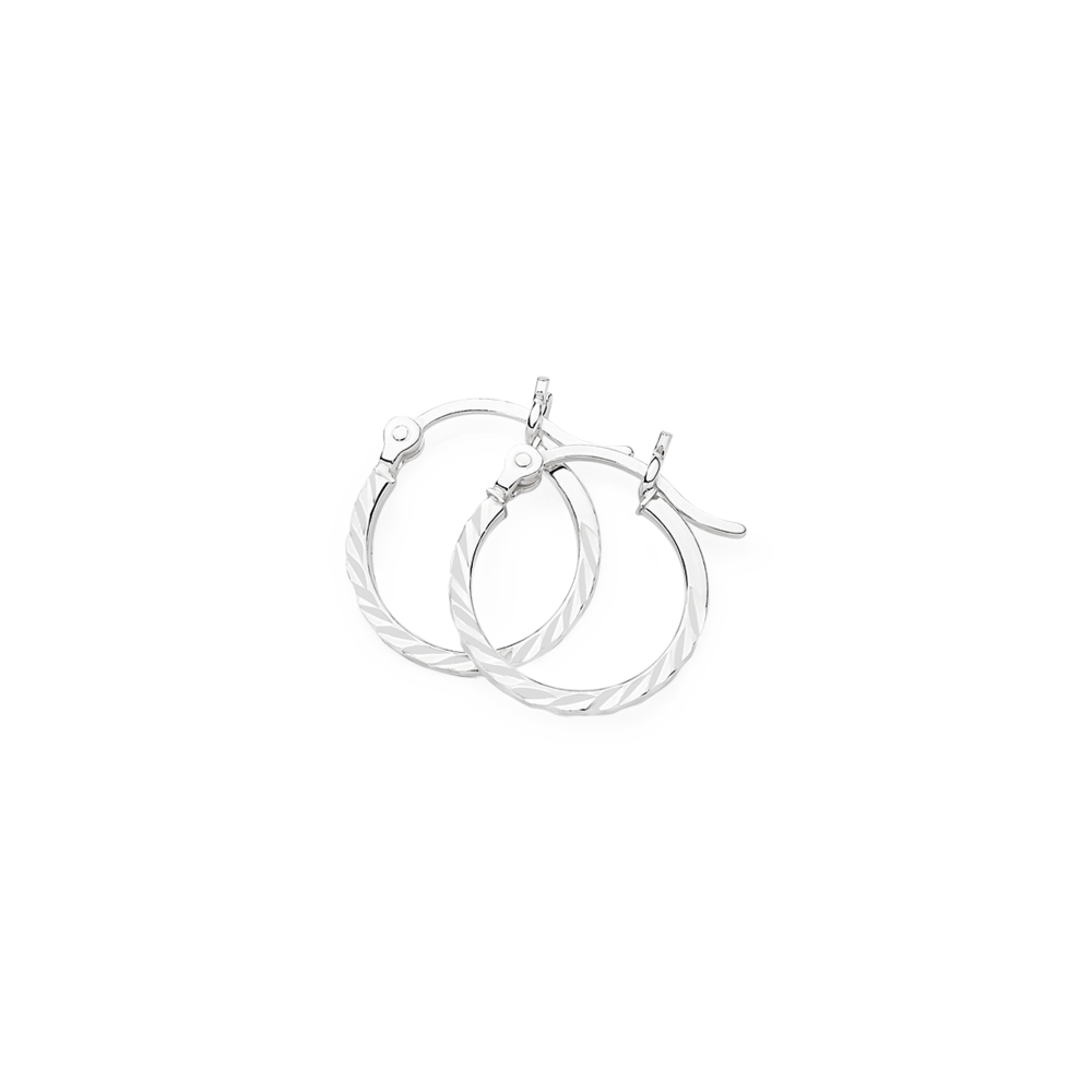 Silver 1.5x15mm Square Tube Hoop Earrings