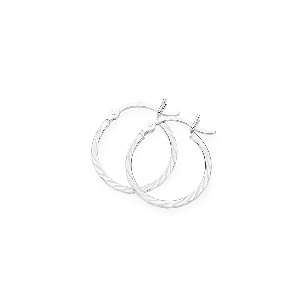 Silver 1.5x18mm Square Tube Hoop Earrings