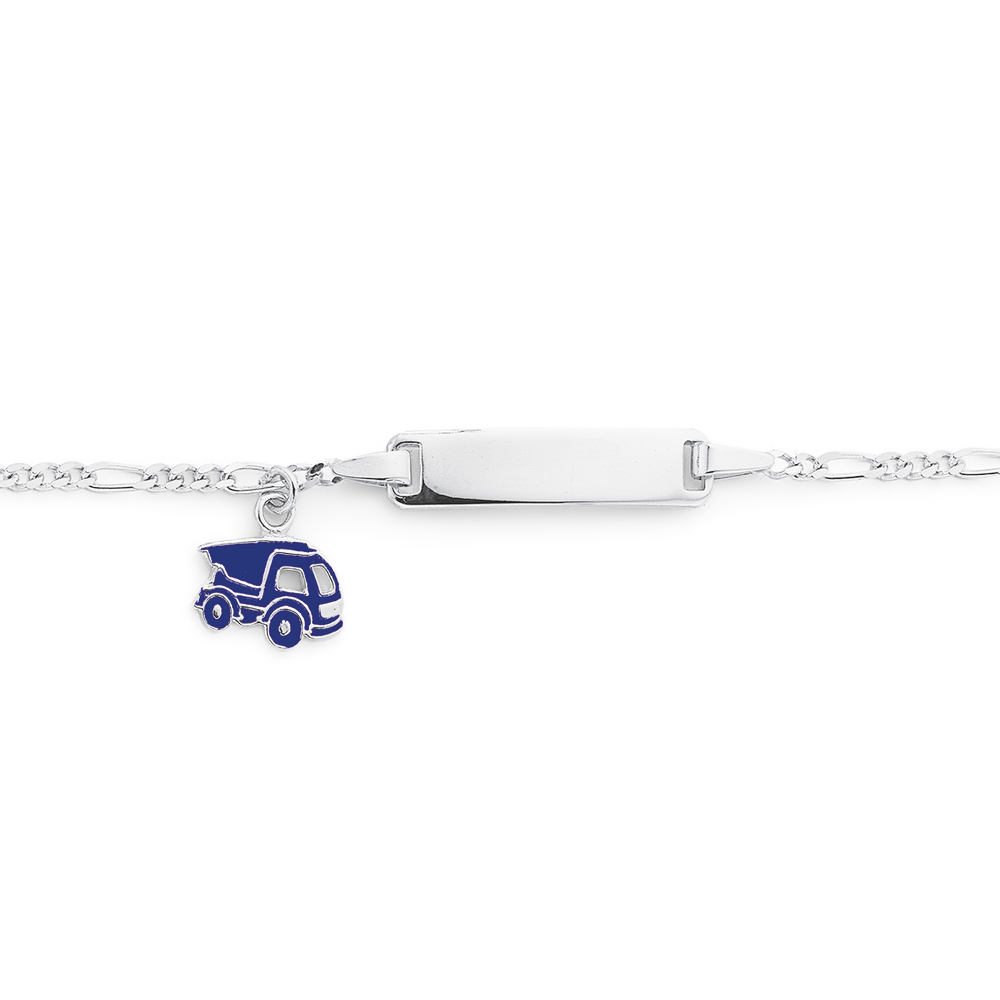 Silver 17cm Figaro 3+1 Tip-Truck ID Bracelet