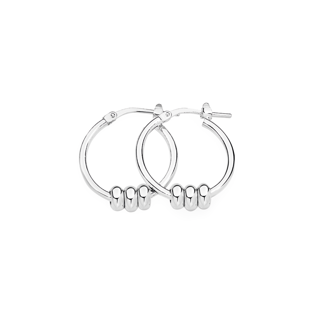 Silver 3-ring Hoop Earrings Prouds