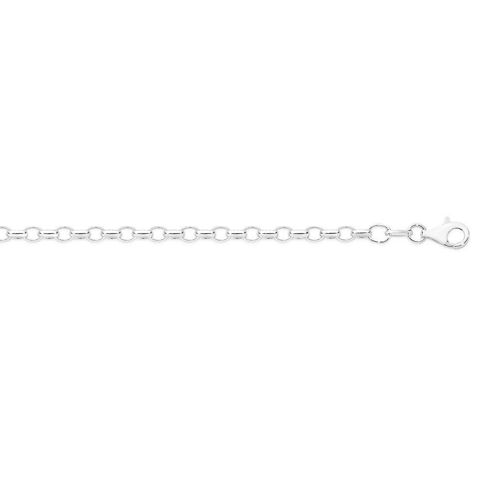 Silver 18cm Oval Belcher Bracelet