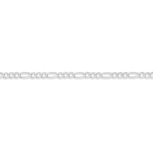 Silver 19cm 3+1 Figaro Bracelet | Prouds