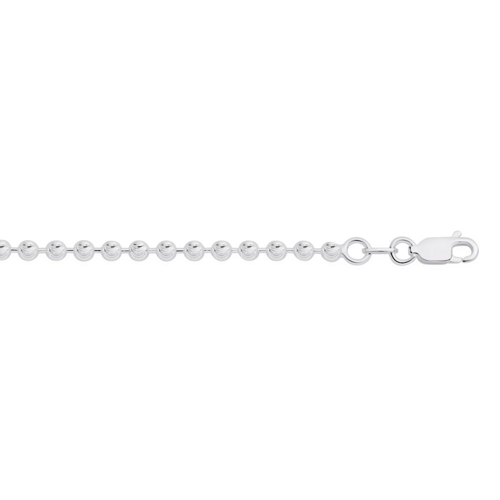 Sterling Silver 19cm Hollow Belcher Bracelet With Heart Disc in White |  Prouds