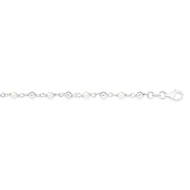 Silver 6mm Rice F/W Pearl Bracelet