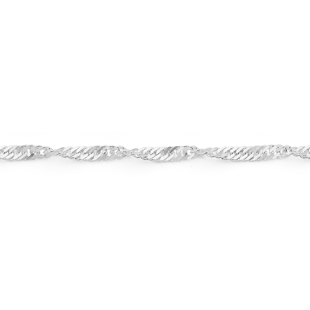 Silver 19cm Singapore Twist Bracelet