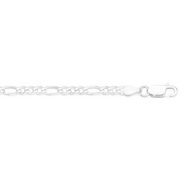 SILVER 19CM SOLID FIGARO BRACELET - MADE IN ITALY