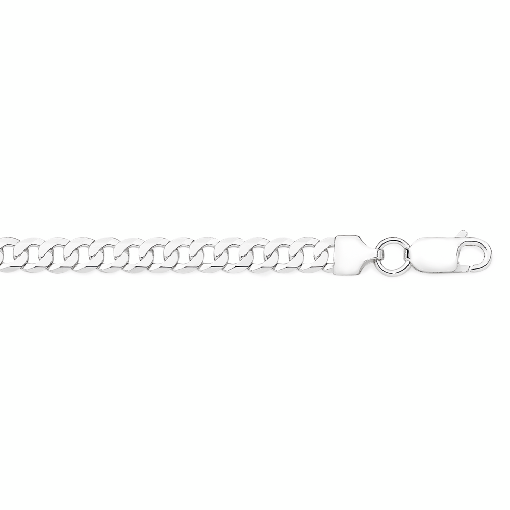 Silver 20cm Solid Curb Bracelet