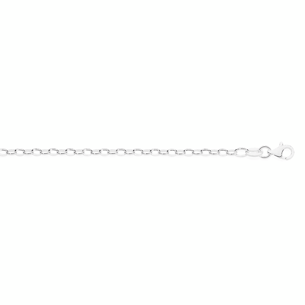 Silver 20cm Solid Oval Belcher Bracelet