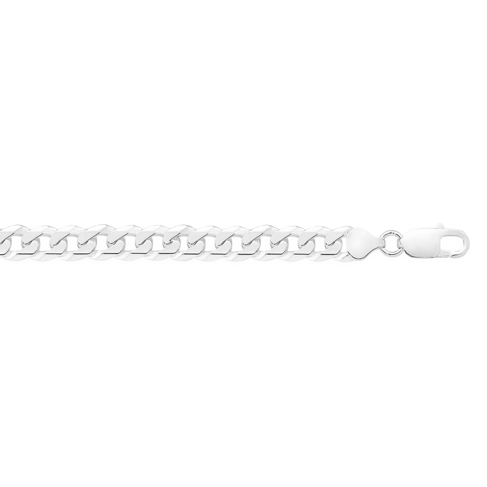 Silver 21cm Solid Flat Curb Bracelet