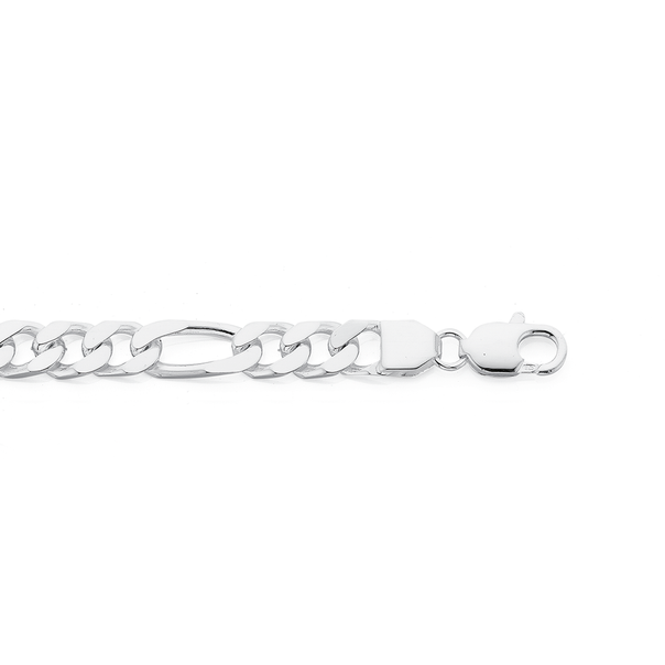 Silver 22cm 3+1 Figaro Bracelet