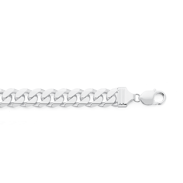 Silver 24cm Diamond-Cut Curb Bracelet