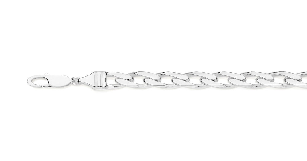 Silver 24cm Solid Curb Bracelet Prouds