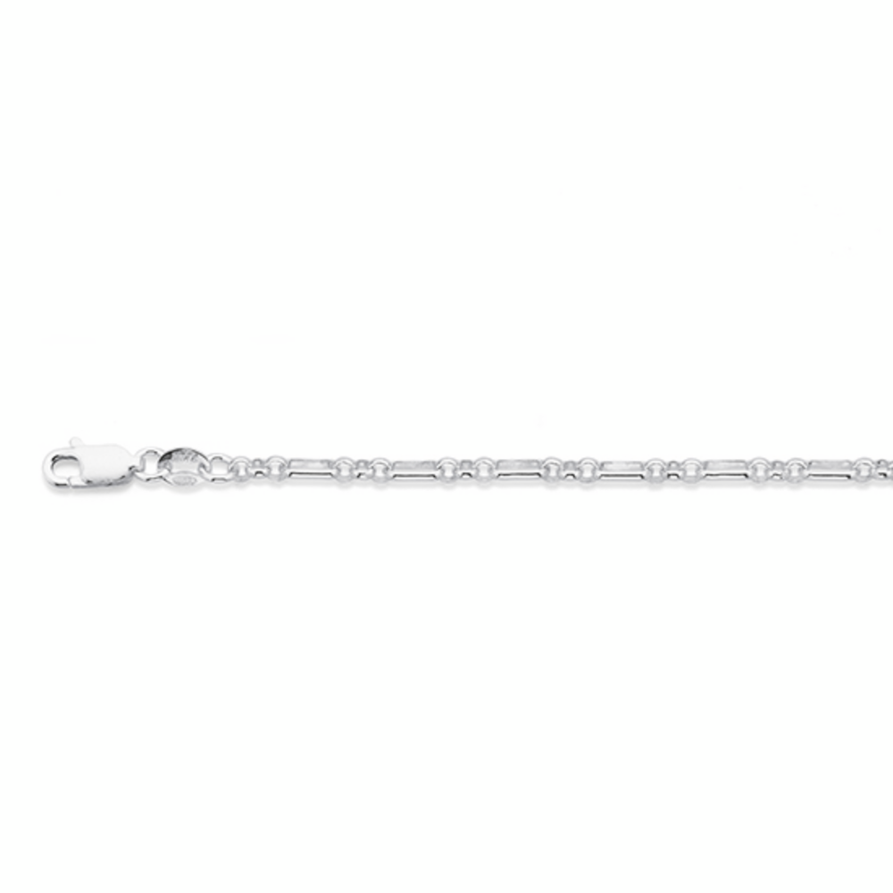 Silver 25cm Belcher Figaro 3+1 Anklet