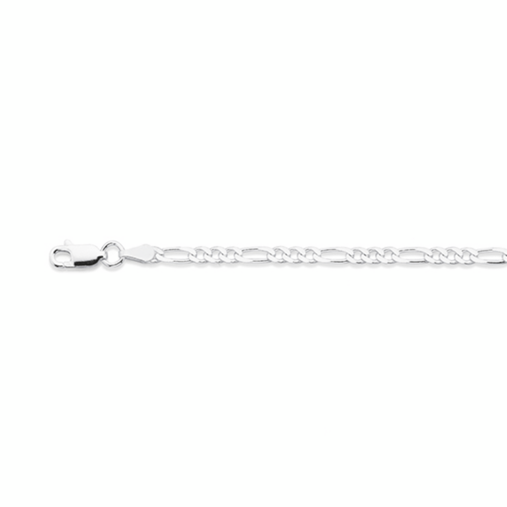 Silver 25cm Figaro 3+1 Anklet