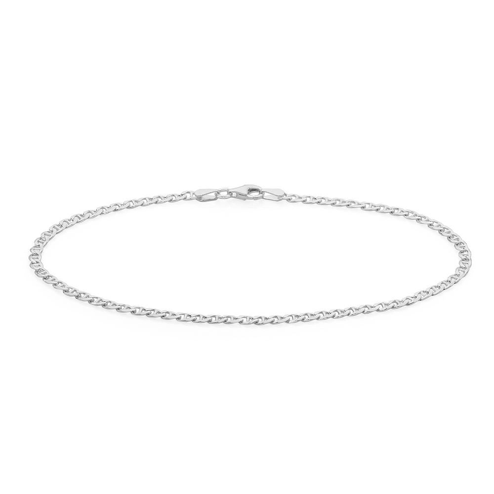 Silver 25cm Marine Link Anklet