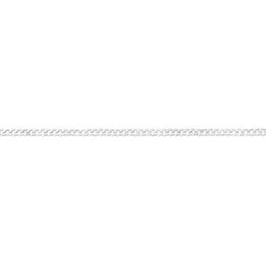 SILVER 25CM SOLID DIAMOND-CUT CENTRE FLAT CURB ANKLET