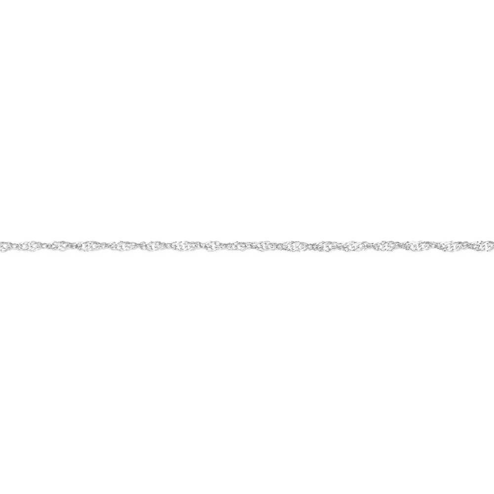 Silver 25cm Solid Diamond-Cut Singapore Anklet