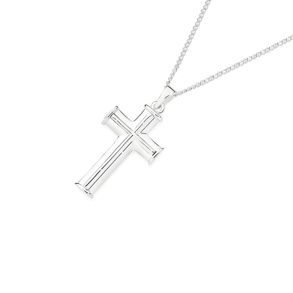 Silver cross pendant necklace store