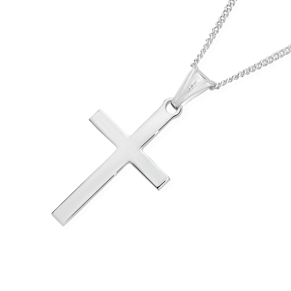 ORAZIO 3MM Stainless Steel Chain Cross Pendant Necklace for Men Silver Tone  30 Inches : Amazon.in: Fashion