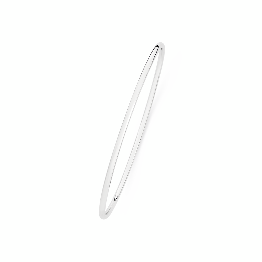 Silver 2.5x65mm Solid Round Golf Bangle