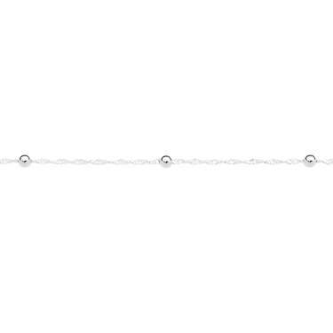 SILVER 27CM MULTI BALL SINGAPORE ANKLET