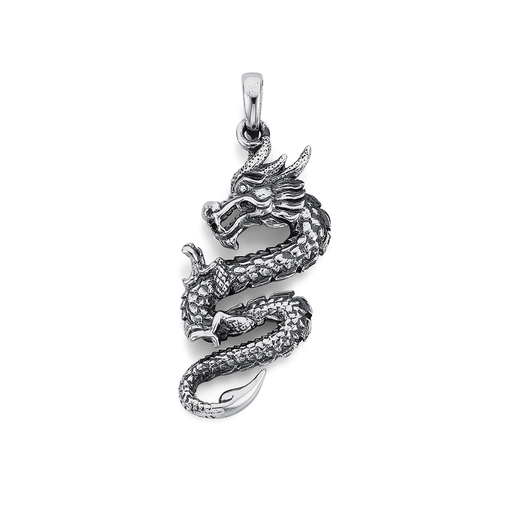 Silver 35mm Dragon Pendant