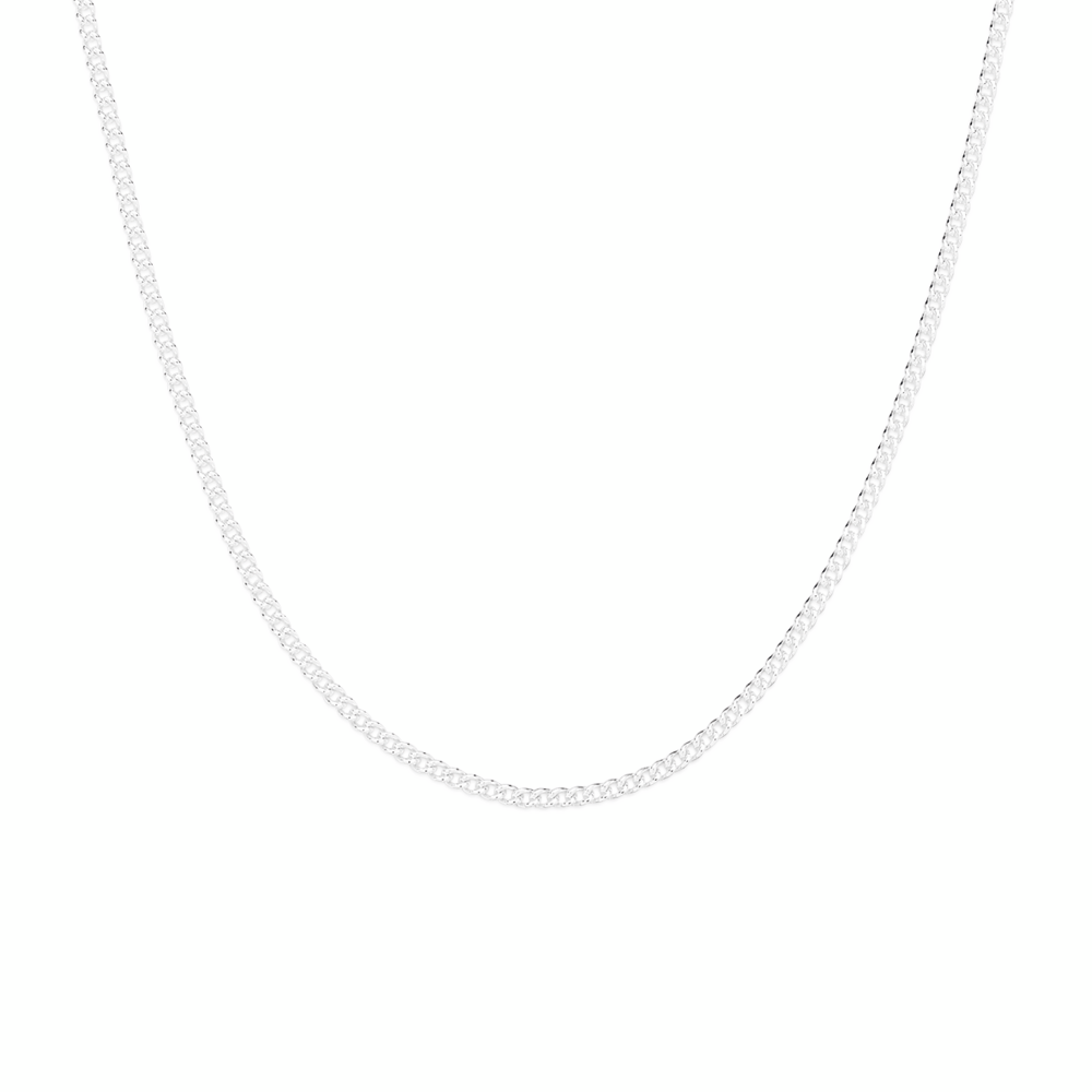 Silver 40cm Fine Curb Chain - Made In Italy