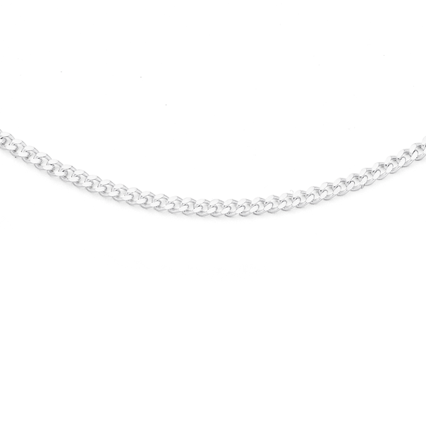 Silver 40cm Flat Curb Chain