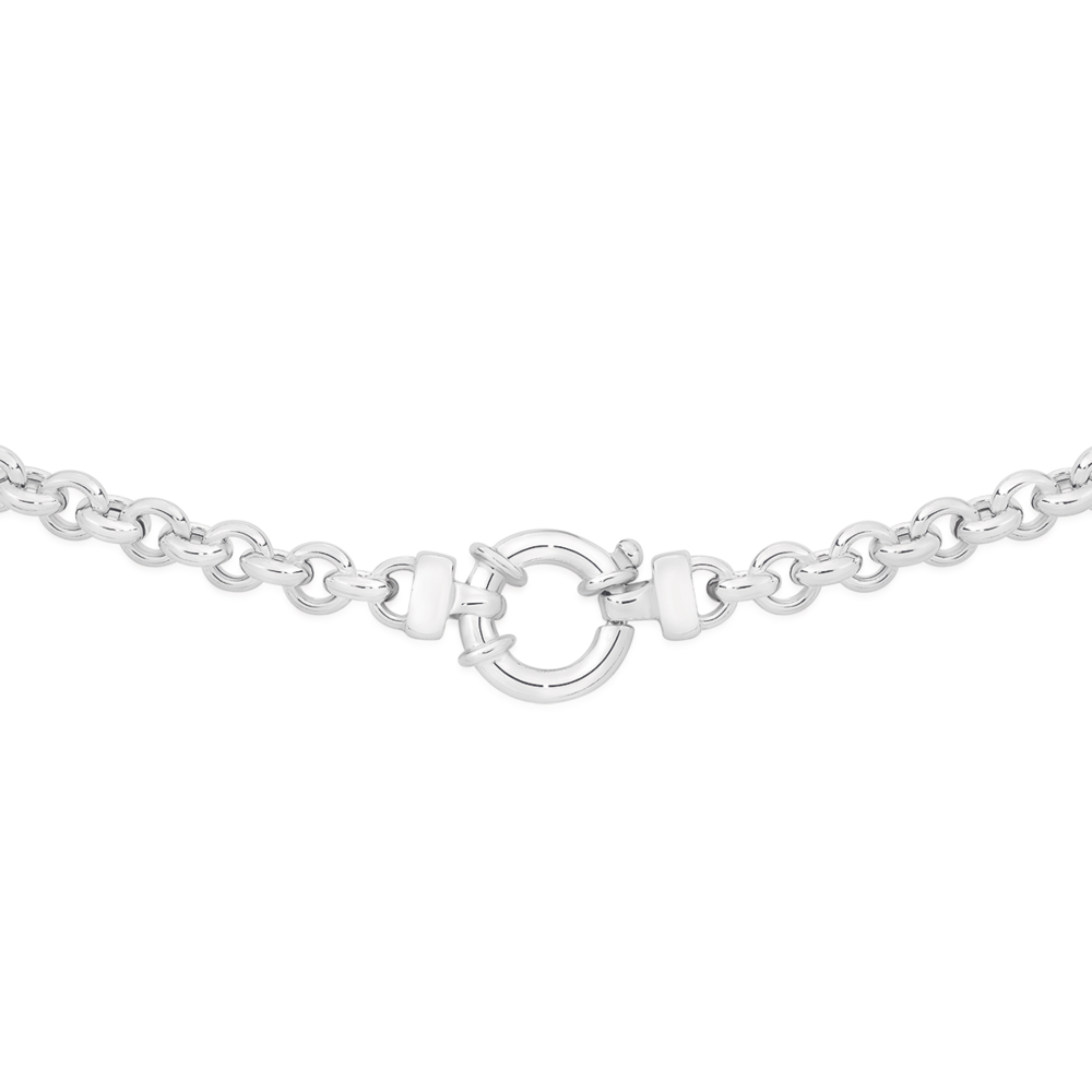 Silver 45cm Bolt Ring Belcher Necklace - Made In Italy