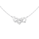 Silver 45cm Cubic Zirconia Triple Open Heart Necklace