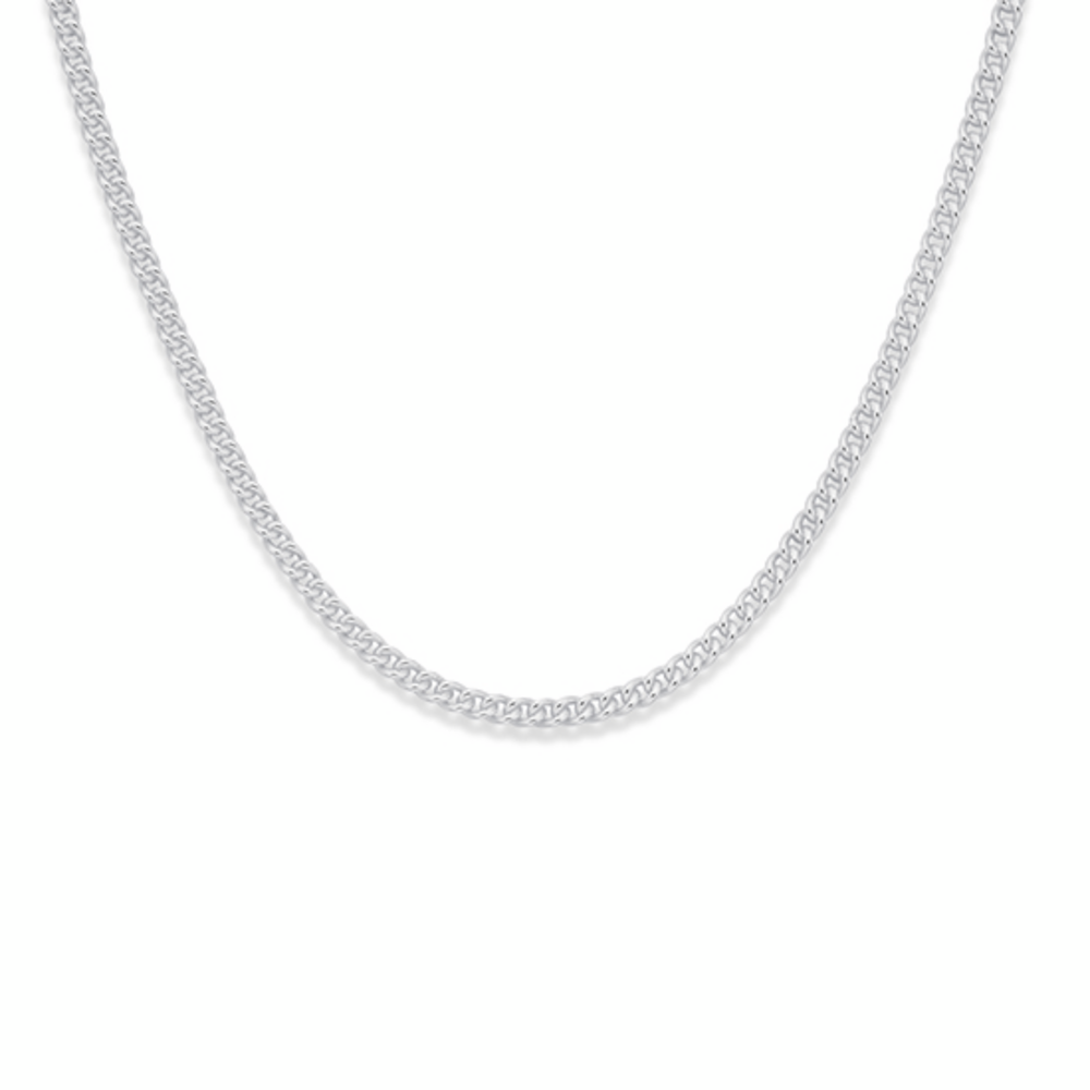 Silver 45cm Curb Chain - Made In Italy