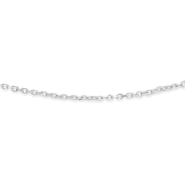 Silver 45cm Medium Diamond Cut Trace Chain