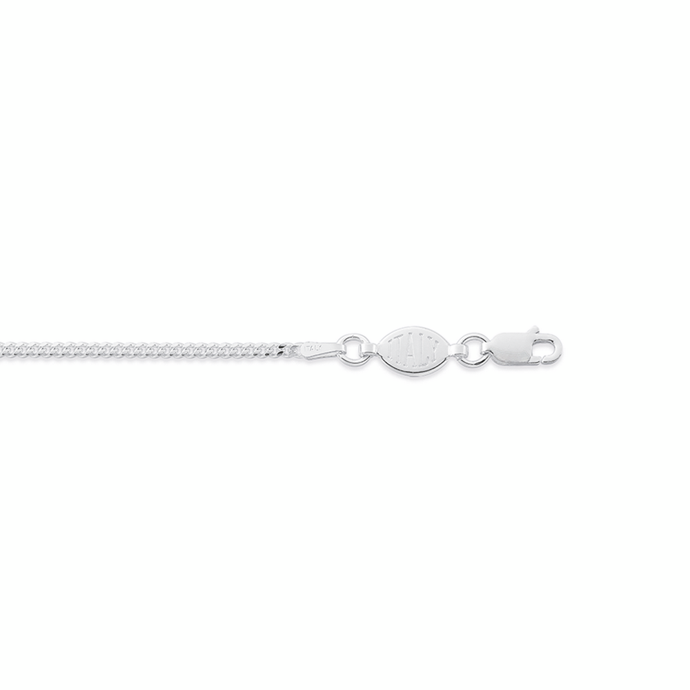Silver 45cm Oval Miami Cuban Chain - Made In Italy