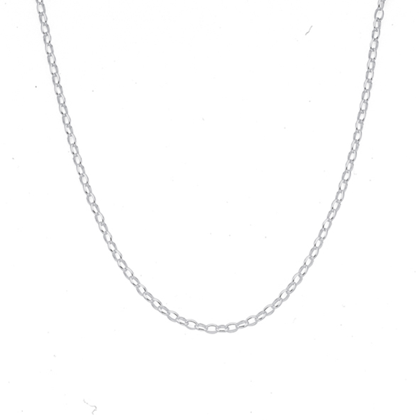 Silver 45cm Oval Solid Belcher Chain