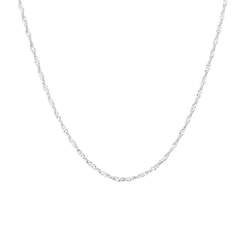 Silver 45cm Singapore Chain - Made In Italy