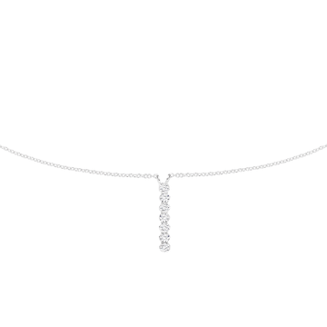 Silver 45cm Small Cz Chain Drop Necklet in Clear Prouds
