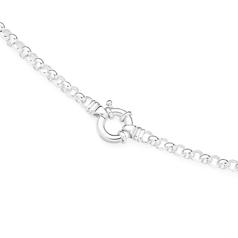 Silver 45cm Solid Belcher Bolt Ring Necklace Prouds