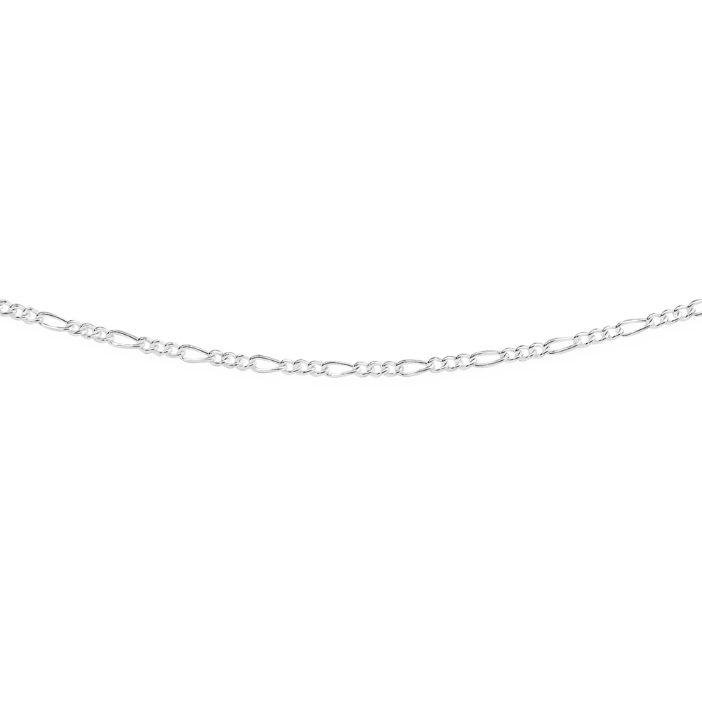 Silver 45cm Solid Figaro Chain - Made In Italy