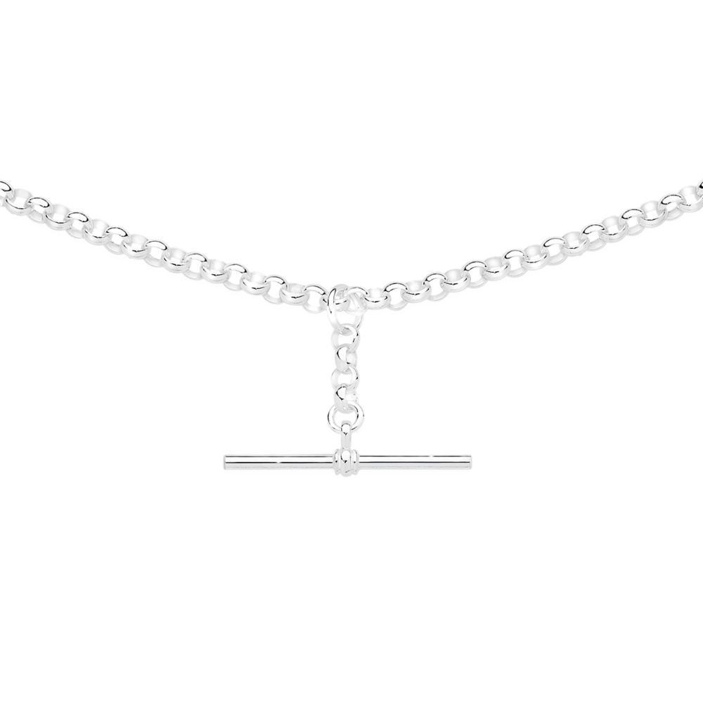 Silver 47cm T-Bar Belcher Necklace