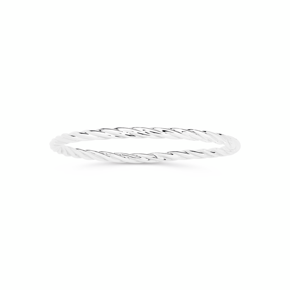 Silver 4x60mm Twist Bangle