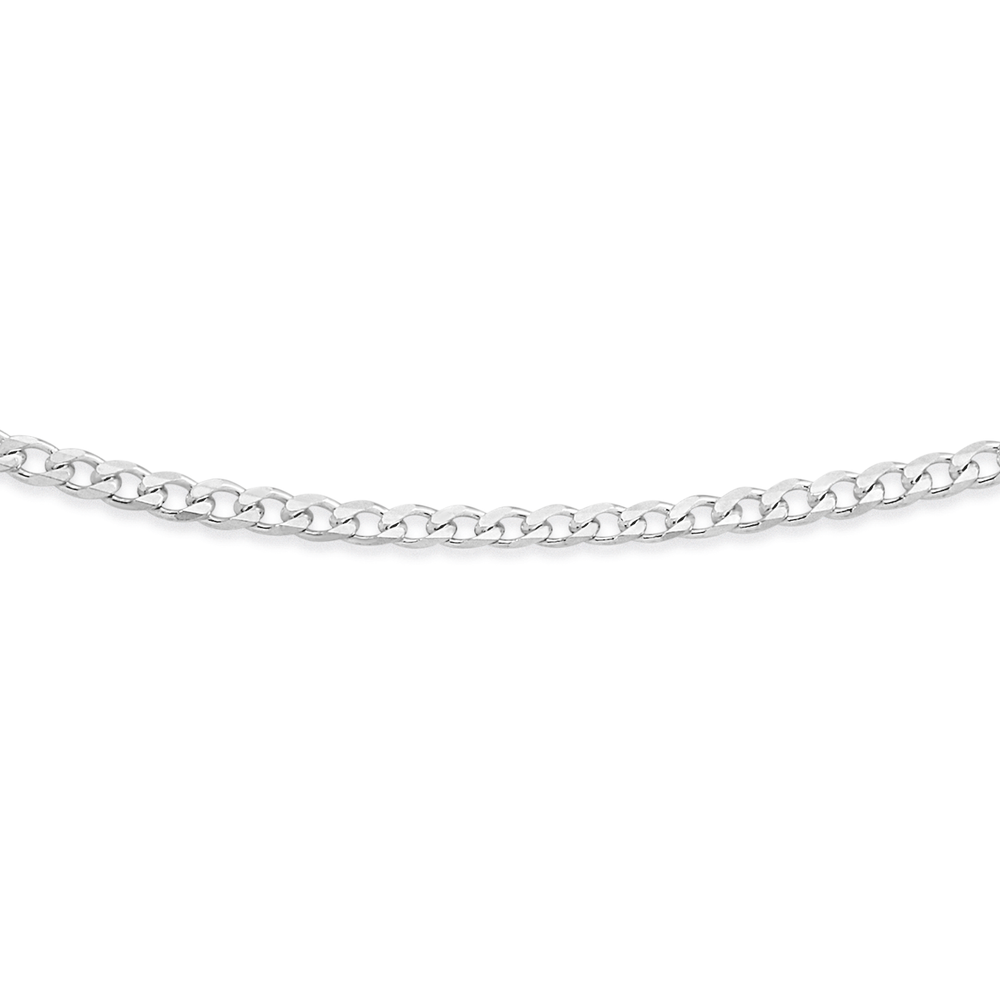 Silver 50cm Bevelled Curb Chain 