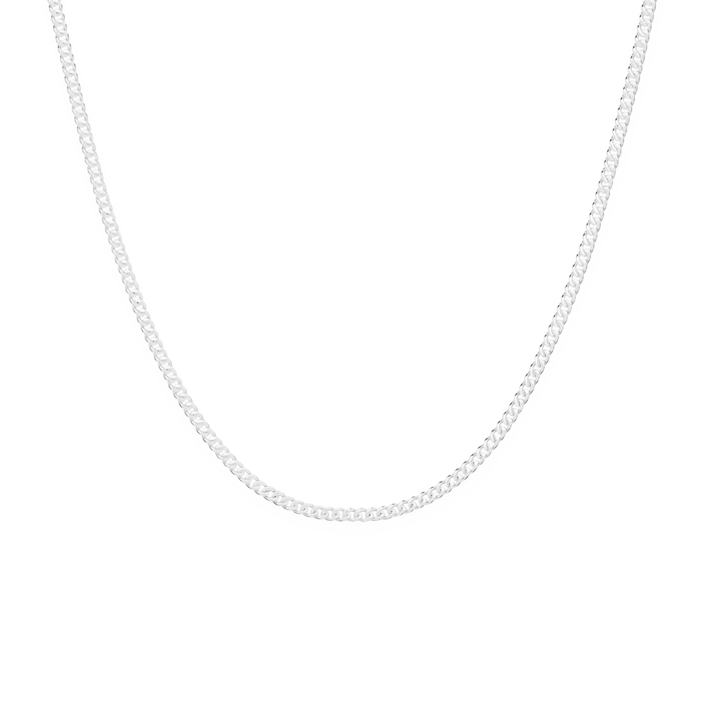 Silver 50cm Fine Curb Chain - Made In Italy