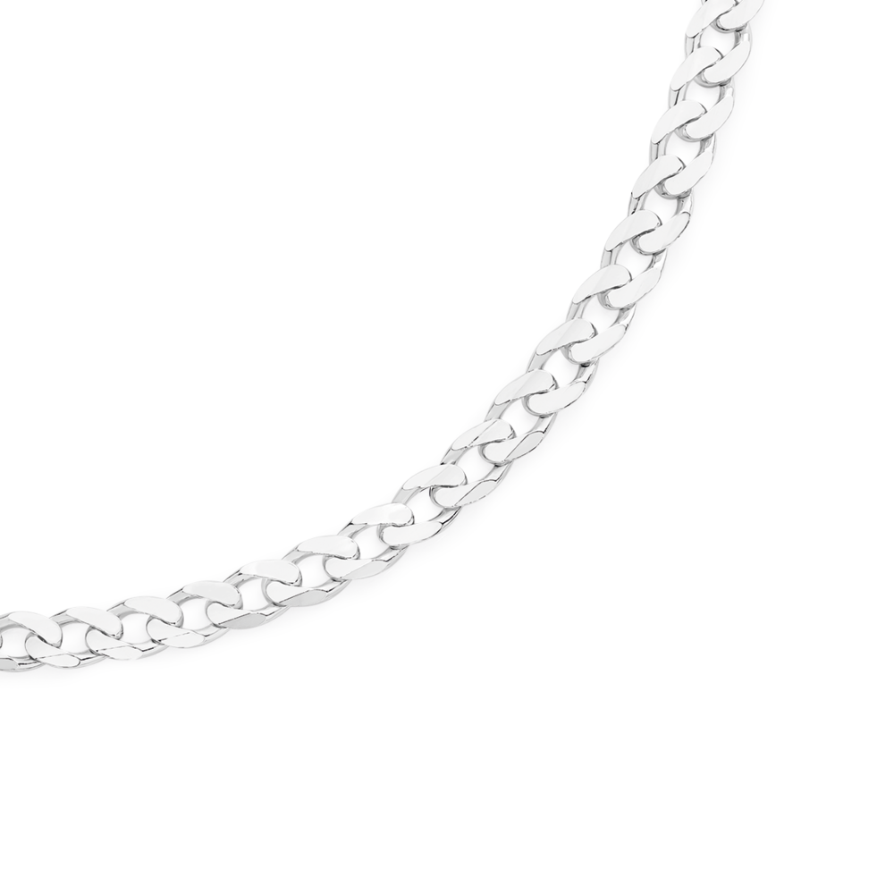 Silver 50cm Gents Bevelled Curb Chain Prouds