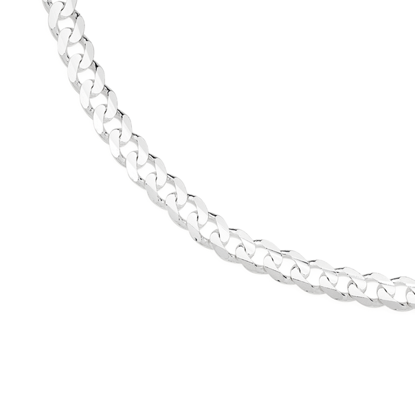 Silver 50cm Gents Bevelled Curb Chain