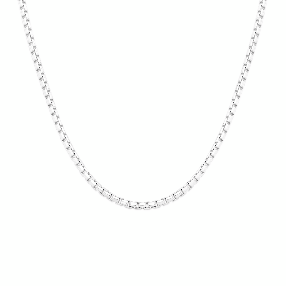 Silver 50cm Octagonal Box Chain - Made In Italy