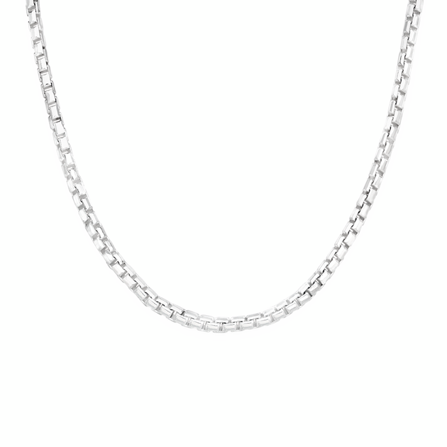 Silver 50cm Octagonal Box Chain Made In Italy Prouds